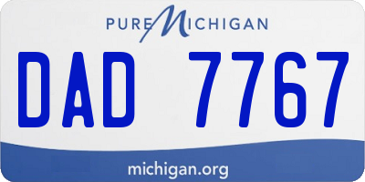 MI license plate DAD7767