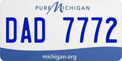 MI license plate DAD7772