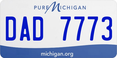 MI license plate DAD7773