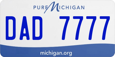MI license plate DAD7777