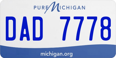 MI license plate DAD7778
