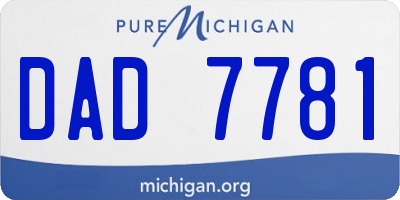 MI license plate DAD7781