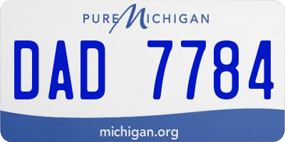 MI license plate DAD7784