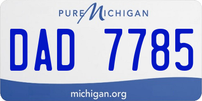 MI license plate DAD7785