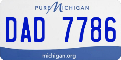 MI license plate DAD7786