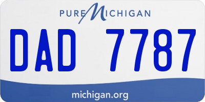 MI license plate DAD7787