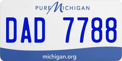MI license plate DAD7788
