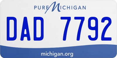 MI license plate DAD7792