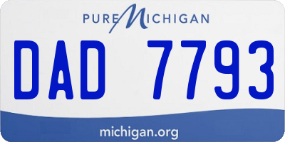 MI license plate DAD7793