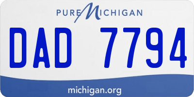 MI license plate DAD7794
