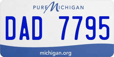 MI license plate DAD7795
