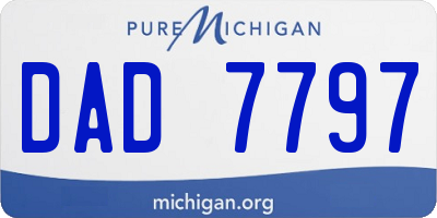 MI license plate DAD7797