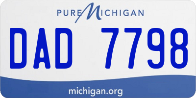MI license plate DAD7798