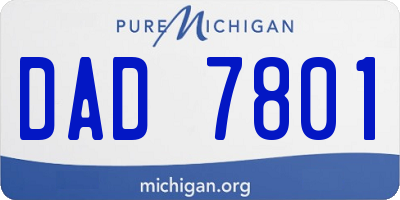 MI license plate DAD7801