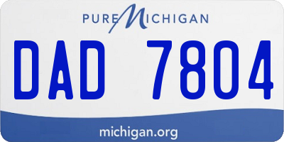 MI license plate DAD7804