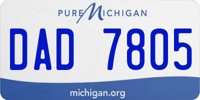 MI license plate DAD7805