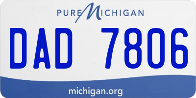 MI license plate DAD7806
