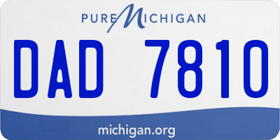 MI license plate DAD7810