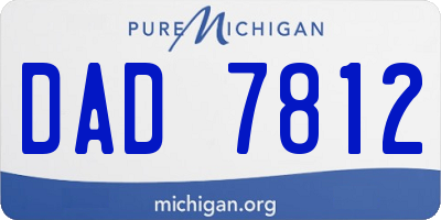 MI license plate DAD7812