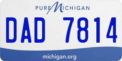 MI license plate DAD7814