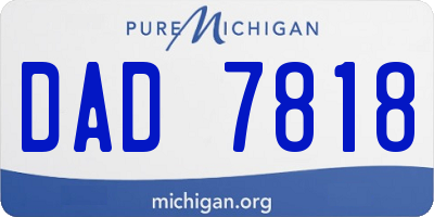 MI license plate DAD7818
