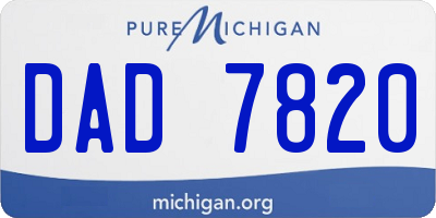 MI license plate DAD7820