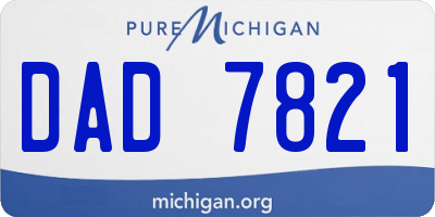 MI license plate DAD7821