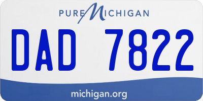 MI license plate DAD7822