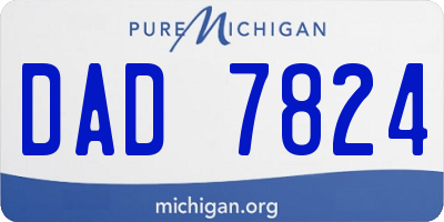 MI license plate DAD7824