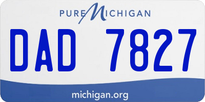 MI license plate DAD7827