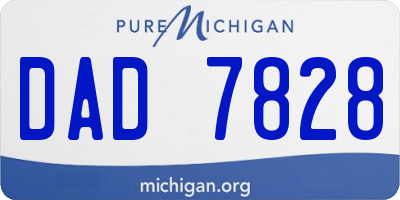 MI license plate DAD7828