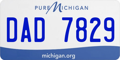 MI license plate DAD7829