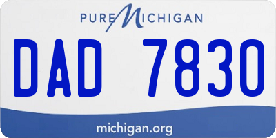 MI license plate DAD7830