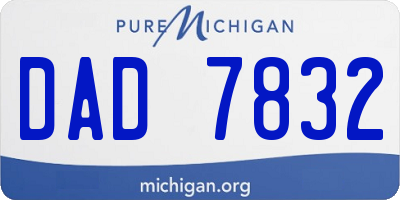 MI license plate DAD7832