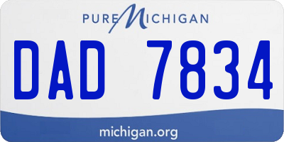 MI license plate DAD7834