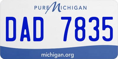 MI license plate DAD7835