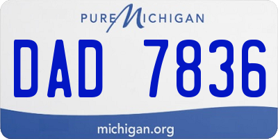MI license plate DAD7836