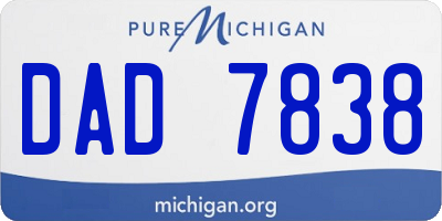 MI license plate DAD7838