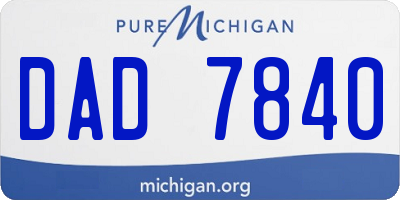 MI license plate DAD7840