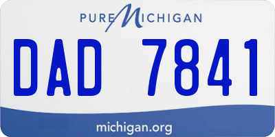 MI license plate DAD7841