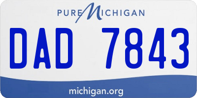 MI license plate DAD7843
