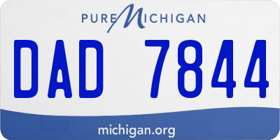 MI license plate DAD7844