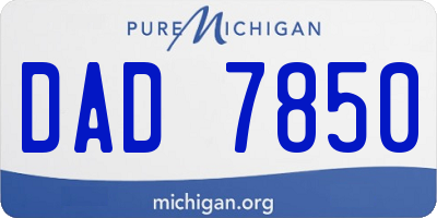 MI license plate DAD7850