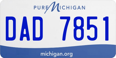 MI license plate DAD7851