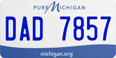 MI license plate DAD7857