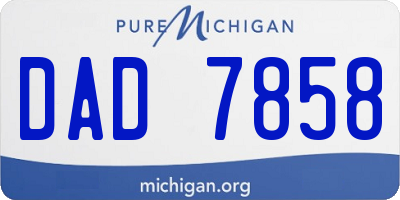MI license plate DAD7858