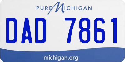 MI license plate DAD7861