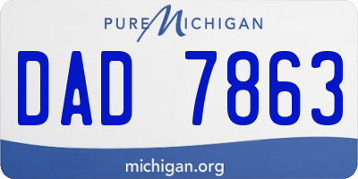 MI license plate DAD7863