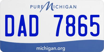 MI license plate DAD7865