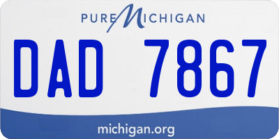 MI license plate DAD7867